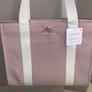 NWT Lululemon Two-Tone Double Strap Tote Bag -Button Snap Entry